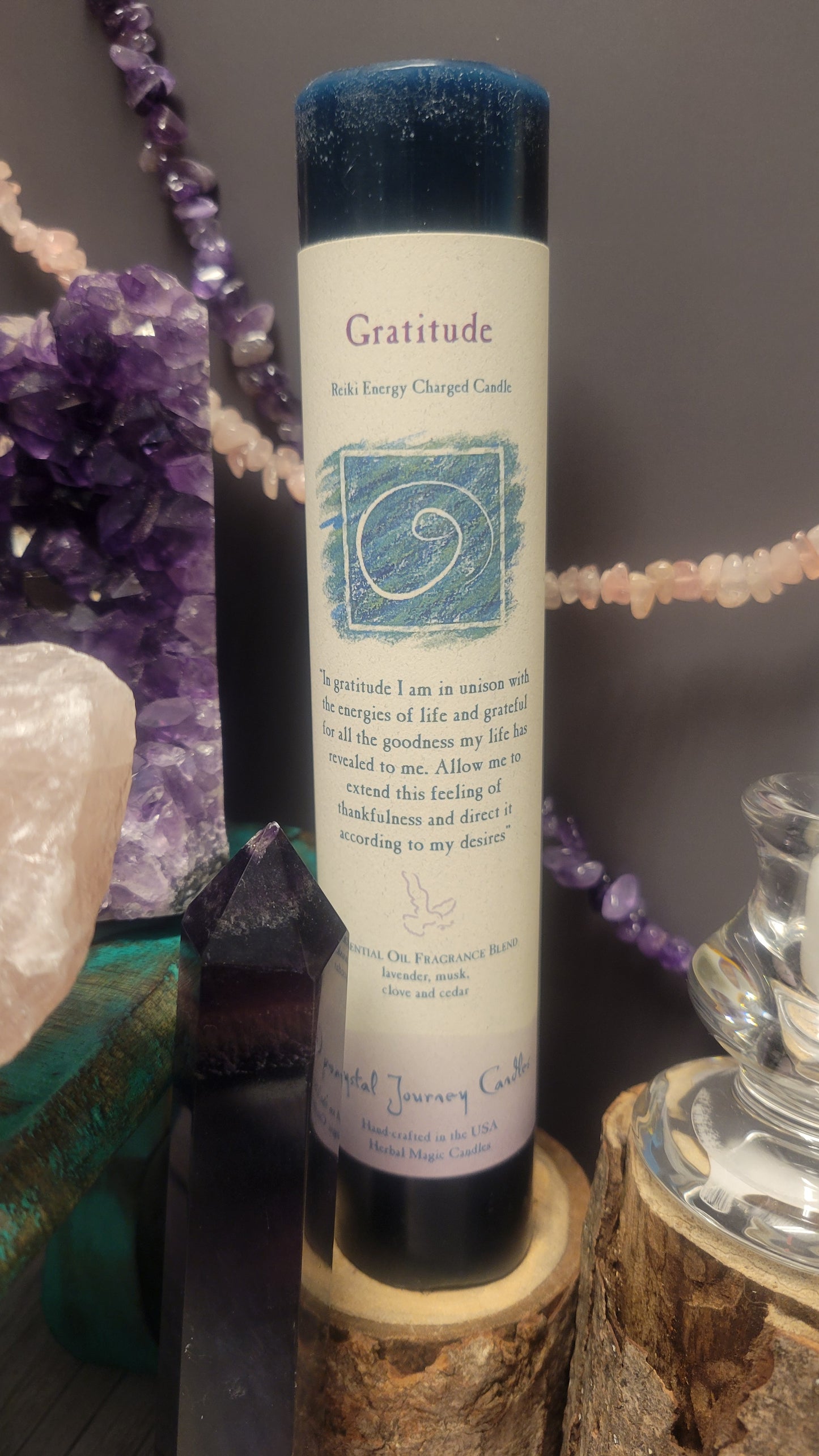 Gratitude Crystal Journey Pillar