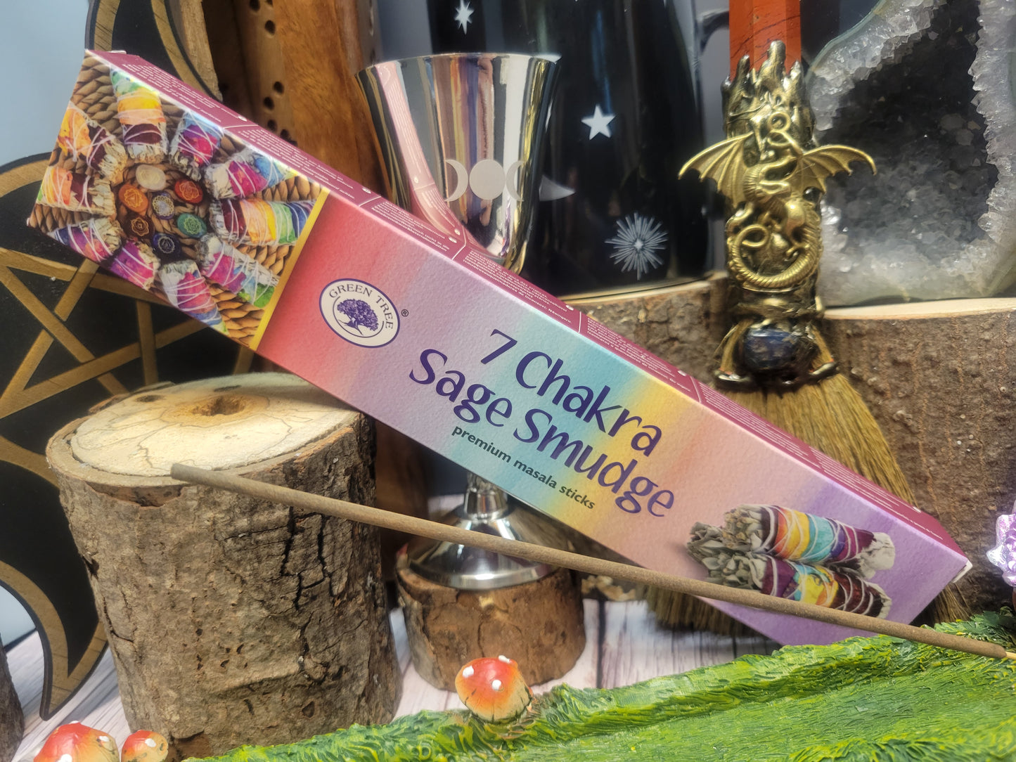 7 Chakra Sage Smudge Green Tree Incense