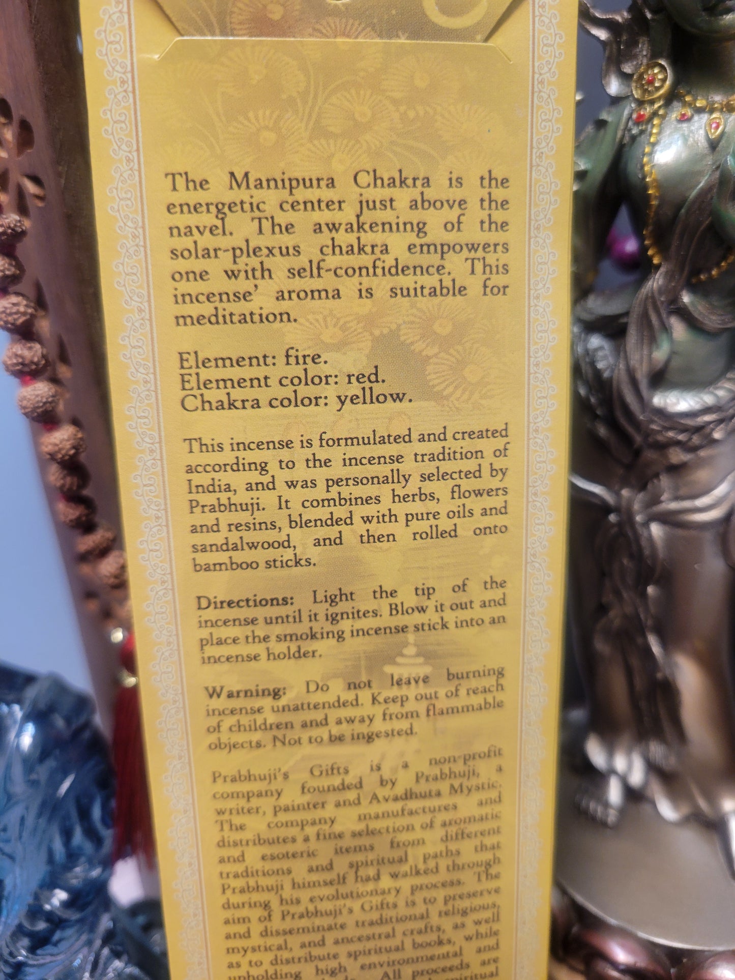Manipura (Solar Plexus) - Power & Self-Confidence Prabhuji's Gifts Incense