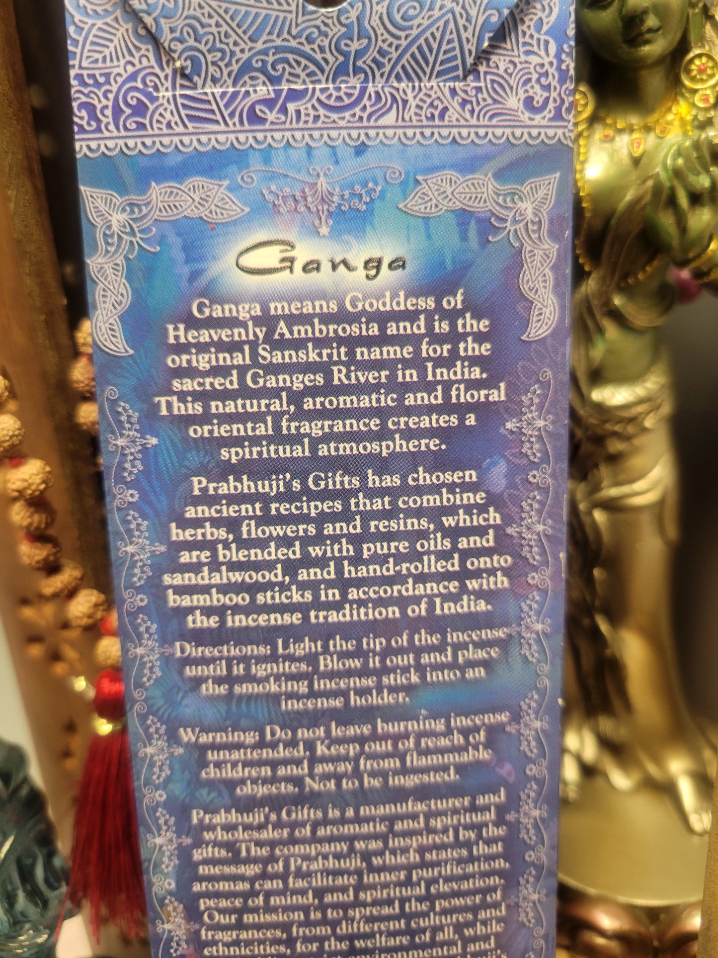Ganga - Cinnamon, Lavender & Jasmine Prubhuji's Gift Incense