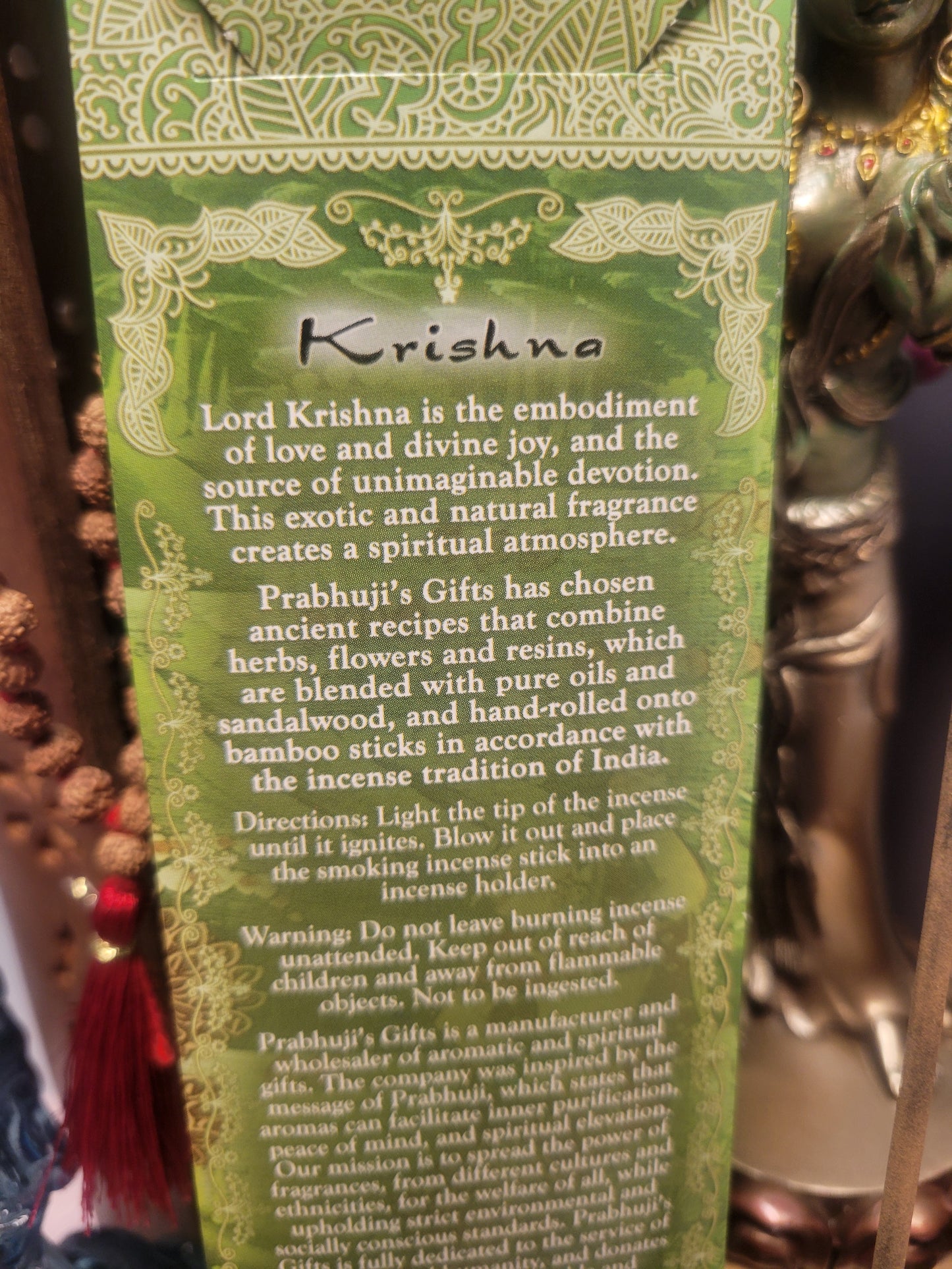 Krishna - Vetiver, Cedarwood & Halamadi Prabhuji's Gifts Incense