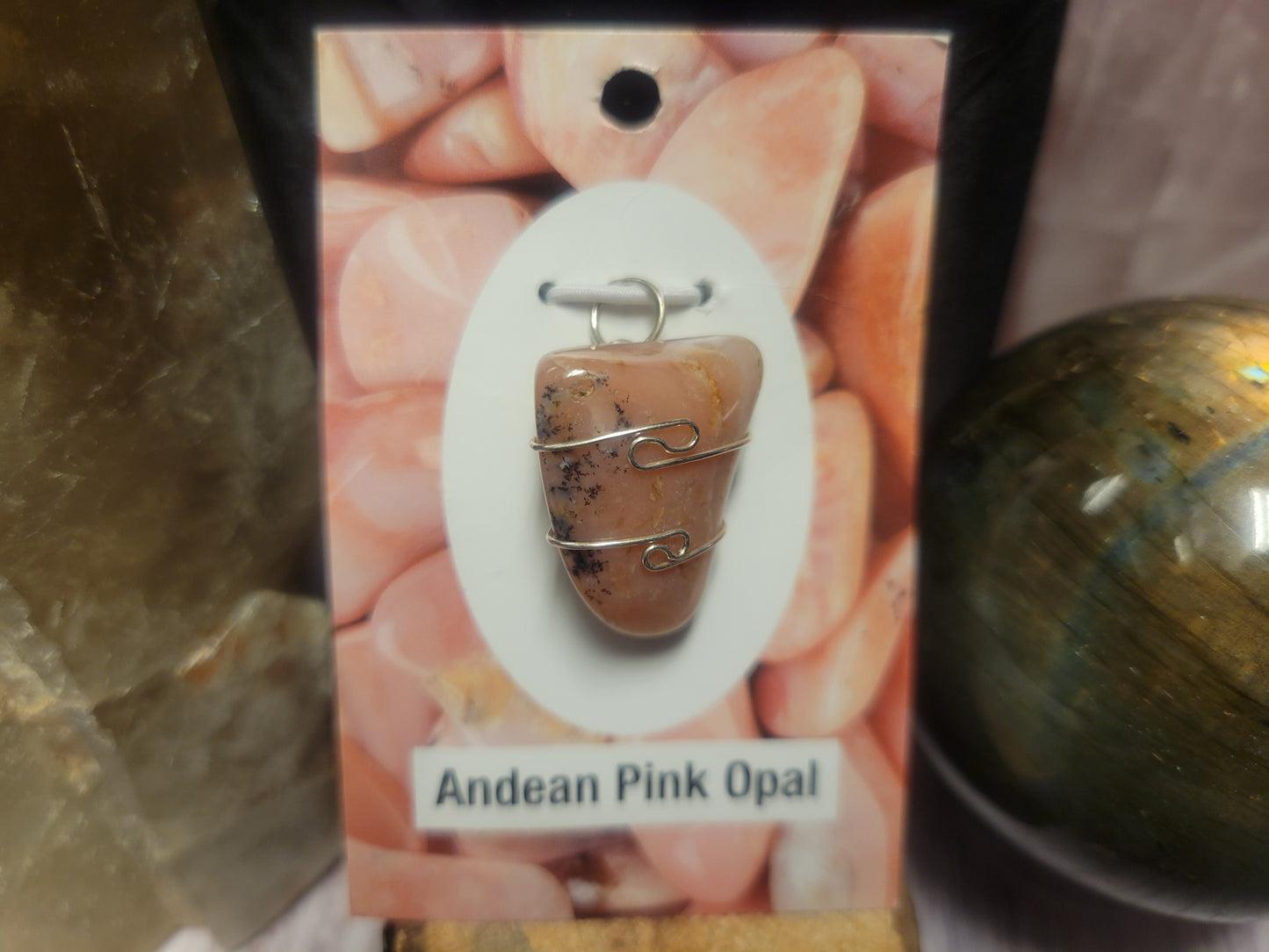 Andean Pink Opal Heaven & Earth Pendant