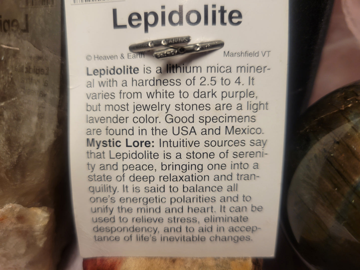 Lepidolite Heaven & Earth Pendant