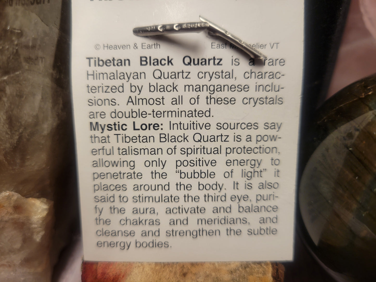 Tibetan Black Quartz Heaven & Earth Pendant