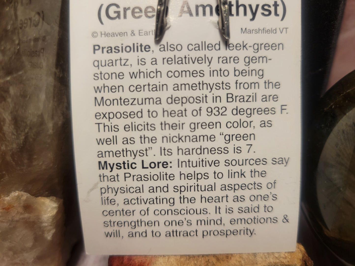 Prasiolite Heaven & Earth Pendant