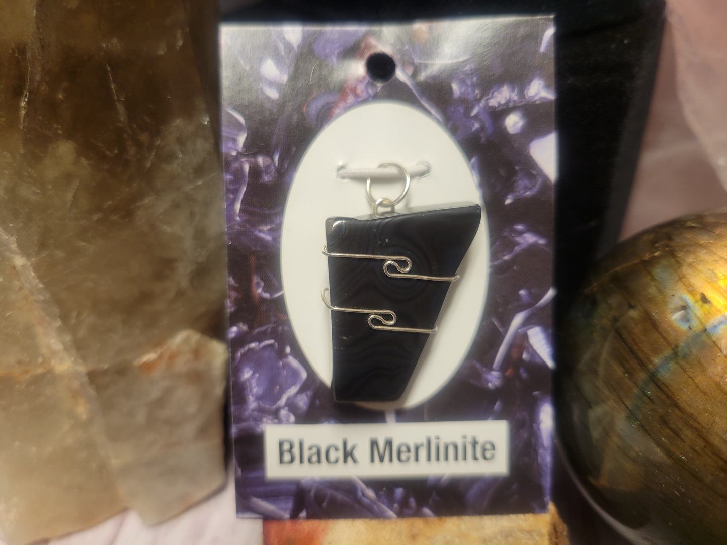 Black Merlinite Heaven & Earth Pendant