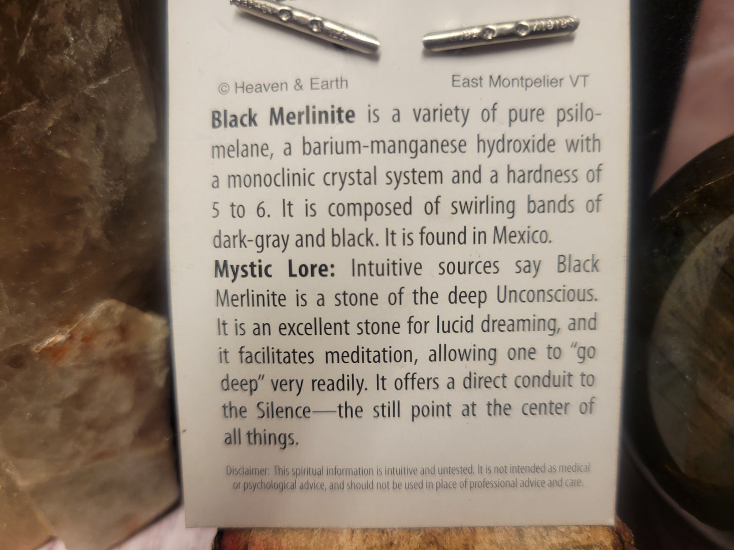 Black Merlinite Heaven & Earth Pendant