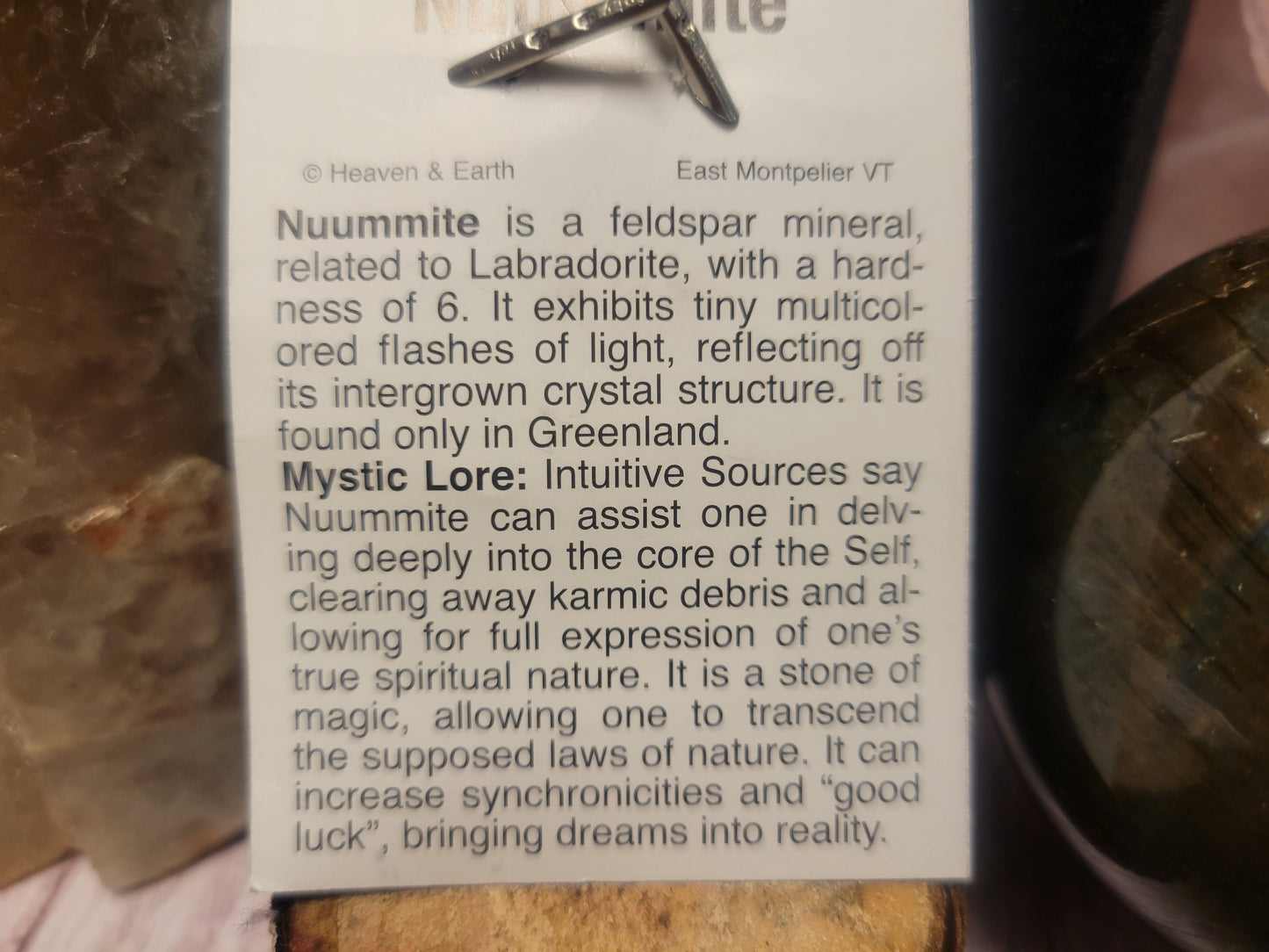 Nuumite Heaven & Earth Pendant