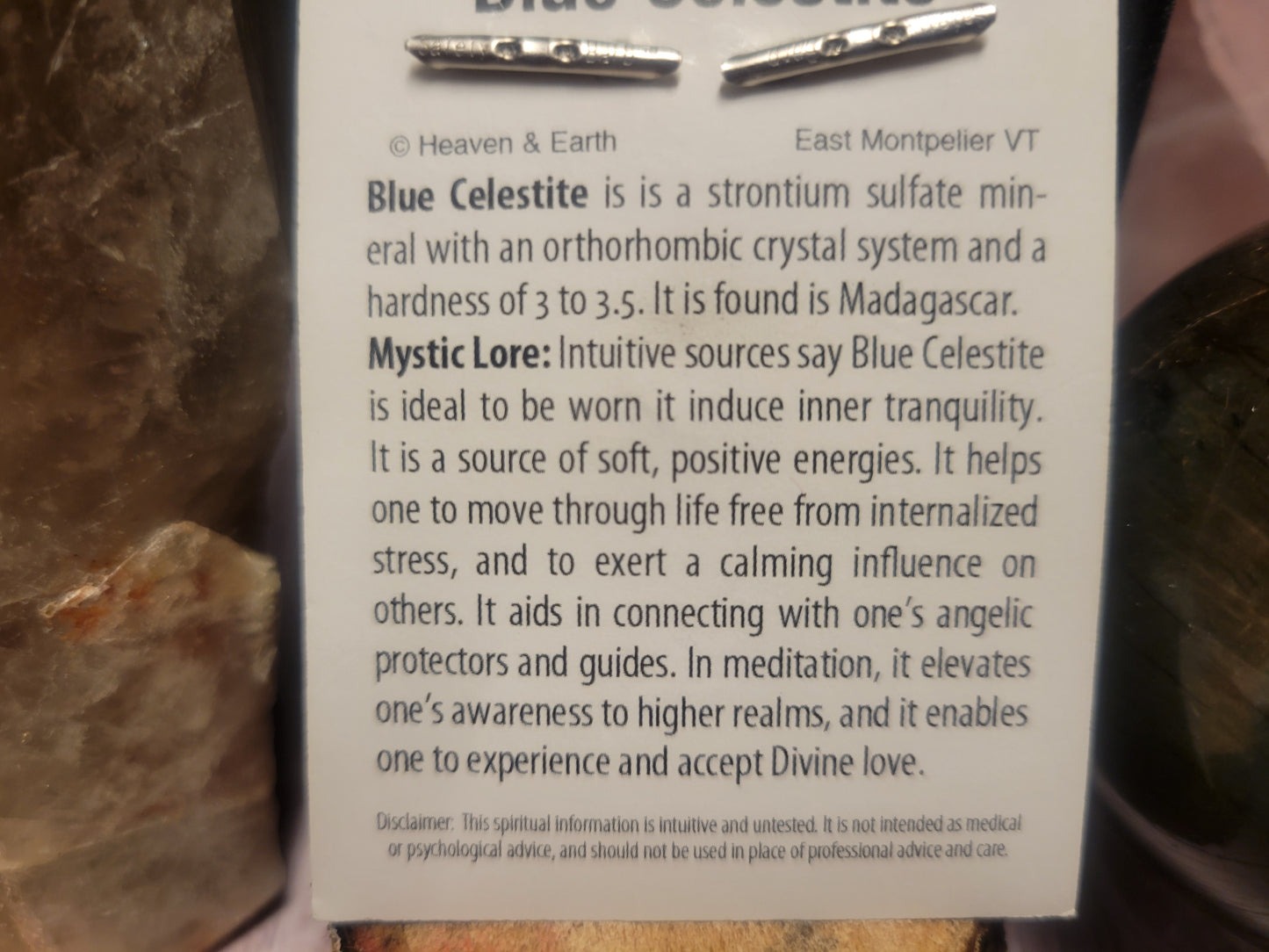 Celestite Heaven & Earth Pendant