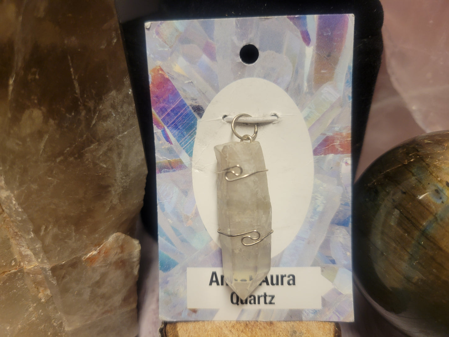Angel Aura Quartz (Point) Heaven & Earth Pendant