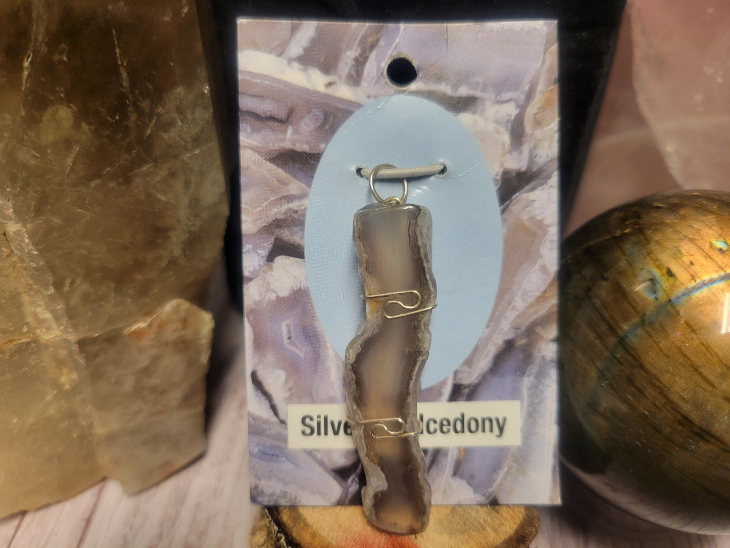 Silver Chalcedony Heaven & Earth Pendant