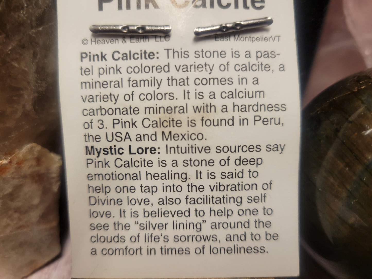 Pink Calcite Heaven & Earth Pendant
