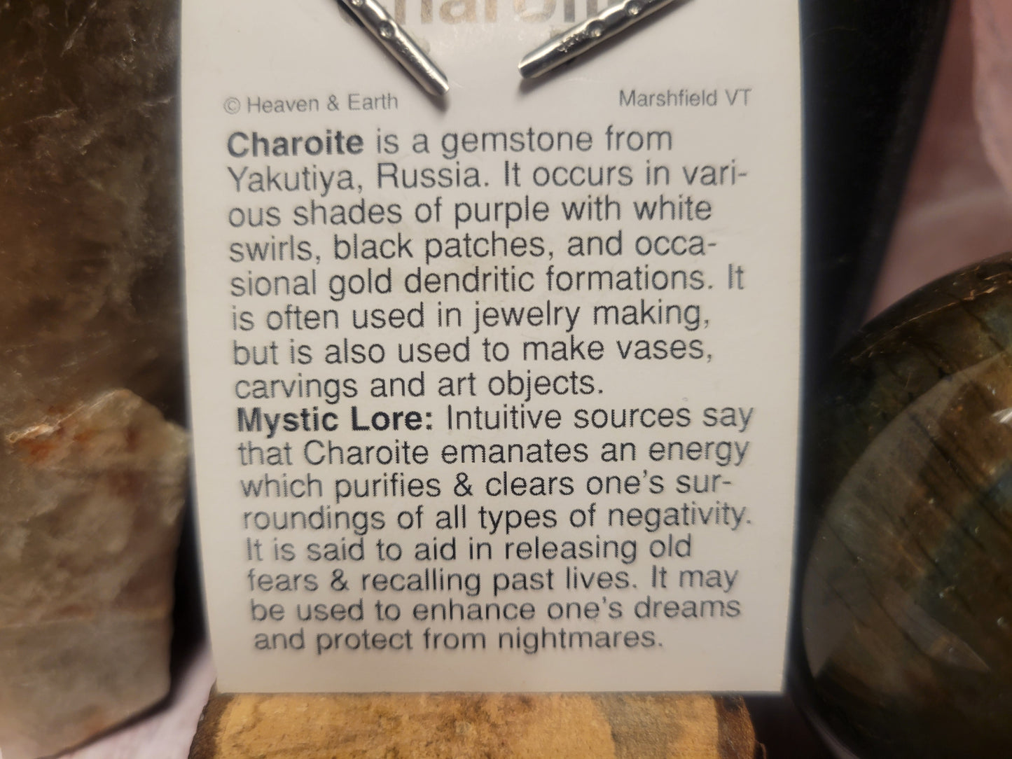 Charoite Heaven & Earth Pendant