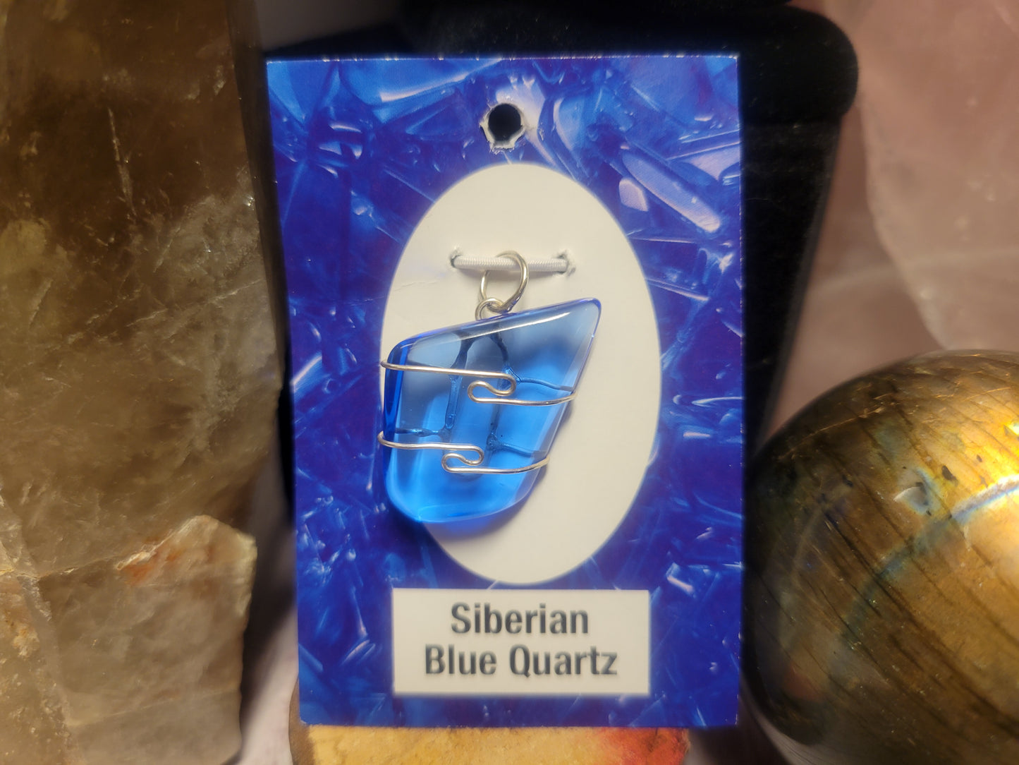 Siberian Blue Quartz Heaven & Earth Pendant