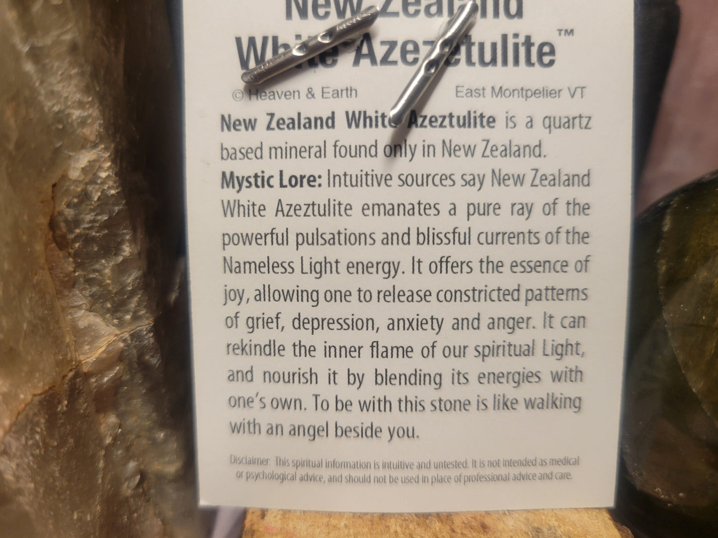 White Azeztulite Heaven & Earth Pendant
