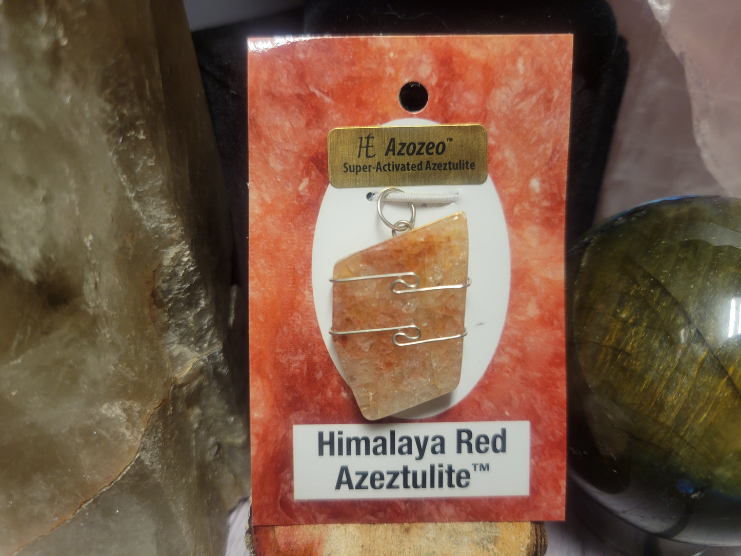 Himalayan Red Azeztulite Heaven & Earth Pendant