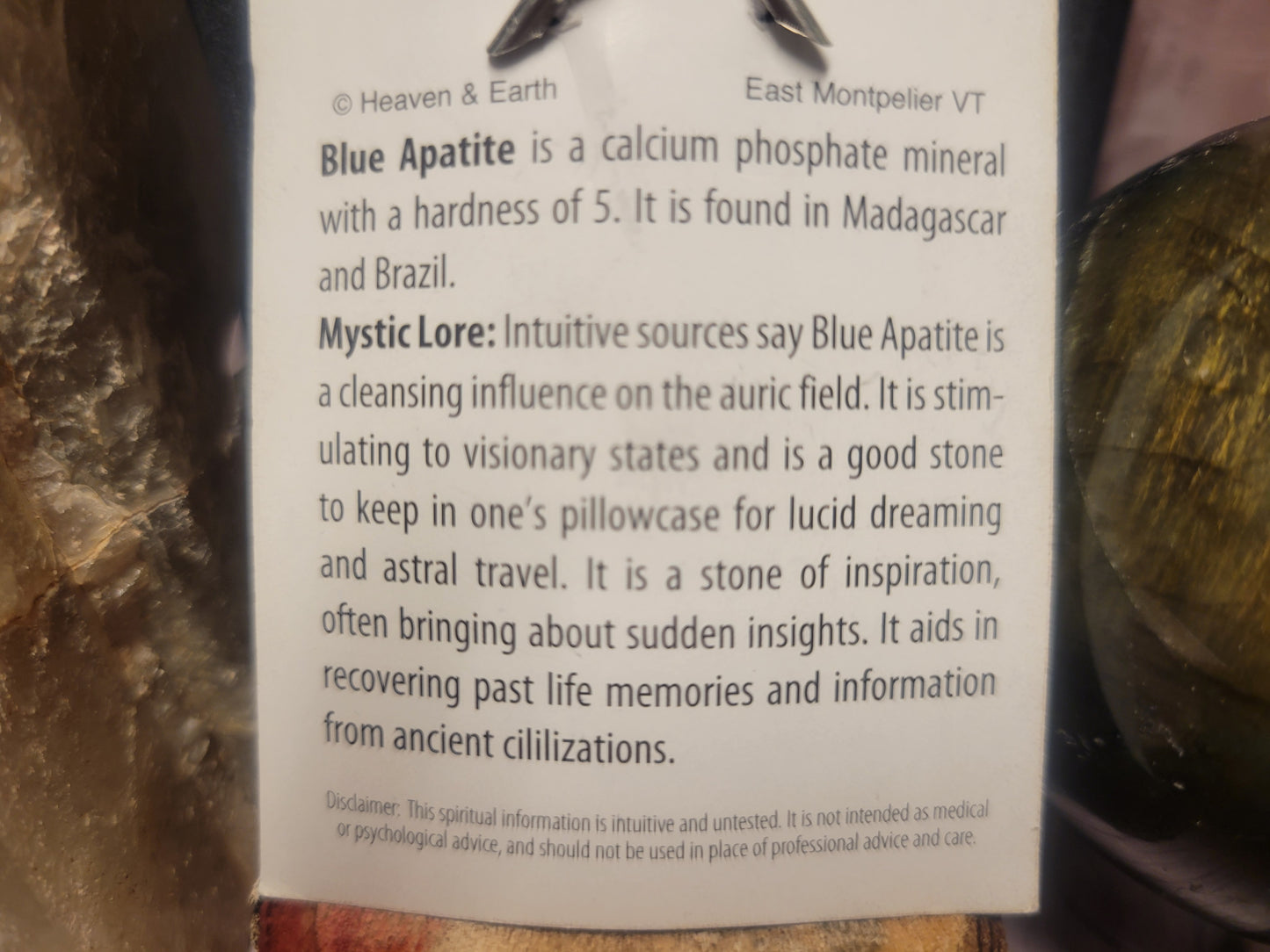 Blue Apatite Heaven & Earth Pendant