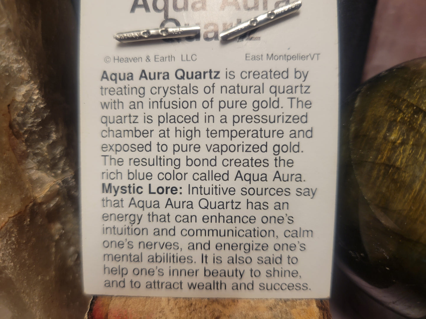 Aqua Aura Quartz Heaven & Earth Pendant