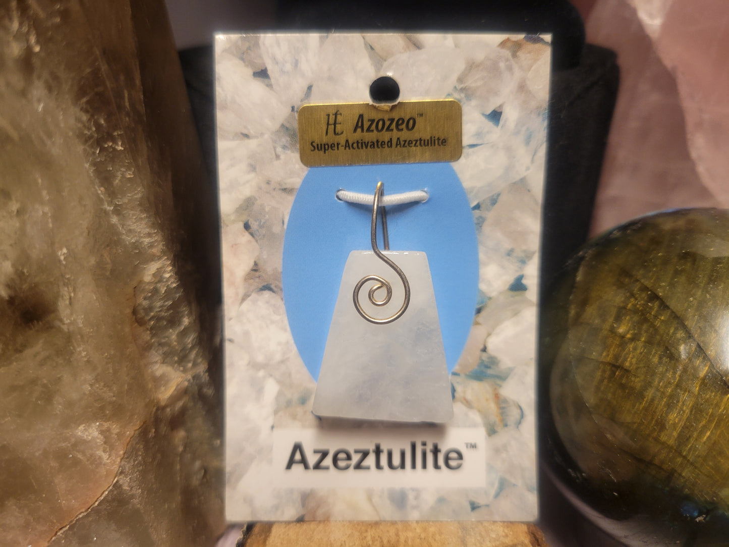 Azeztulite Spiral Heaven & Earth Pendant