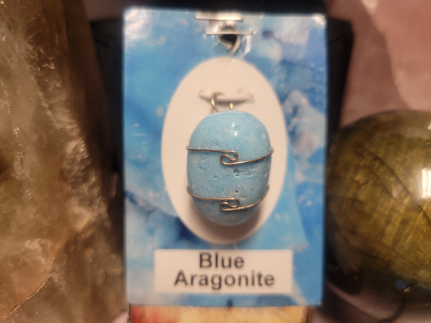 Blue Aragonite Heaven & Earth Pendant