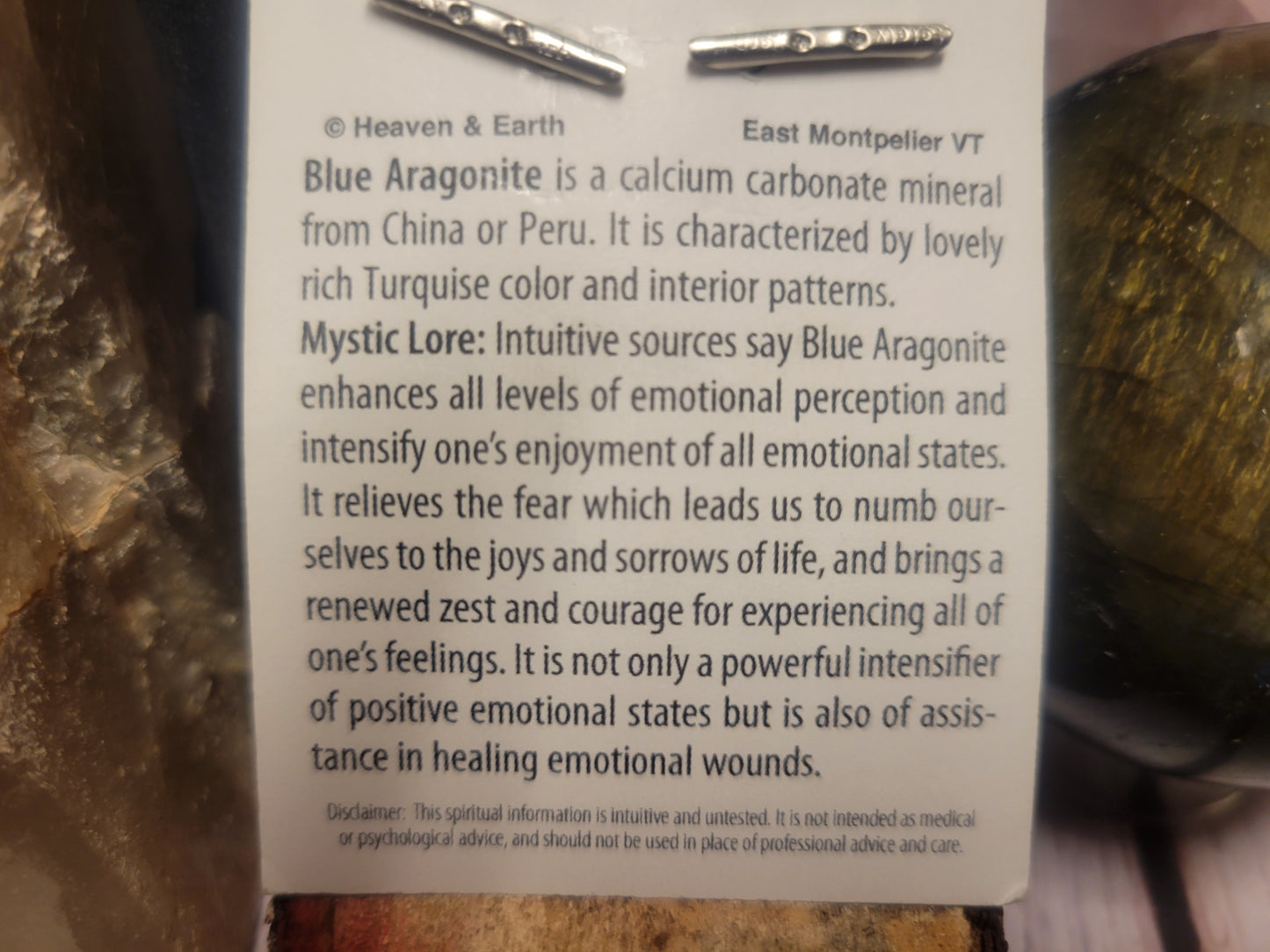 Blue Aragonite Heaven & Earth Pendant