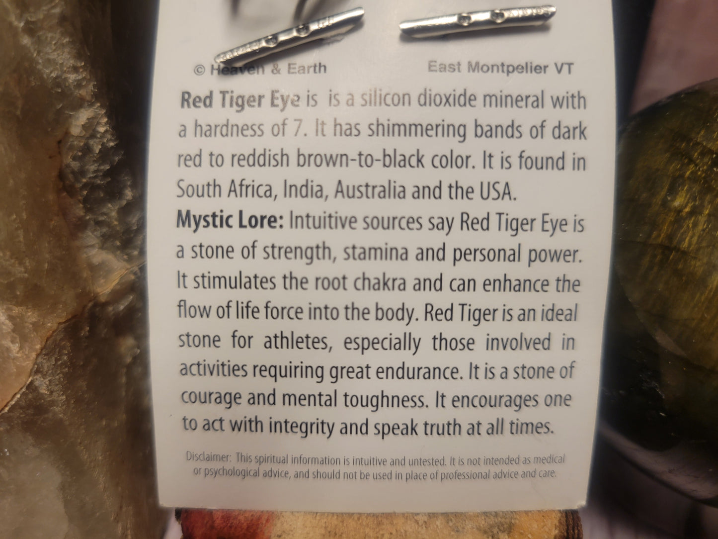 Red Tiger Eye (Round) Heaven & Earth Pendant