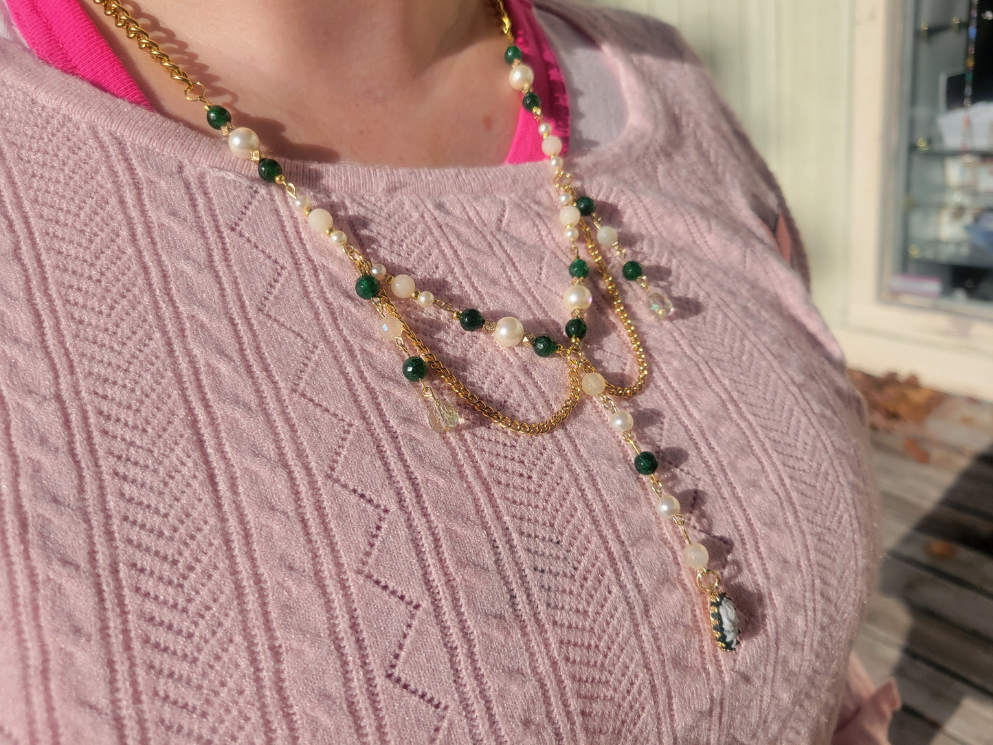 Green Bridgerton Tiered Necklace