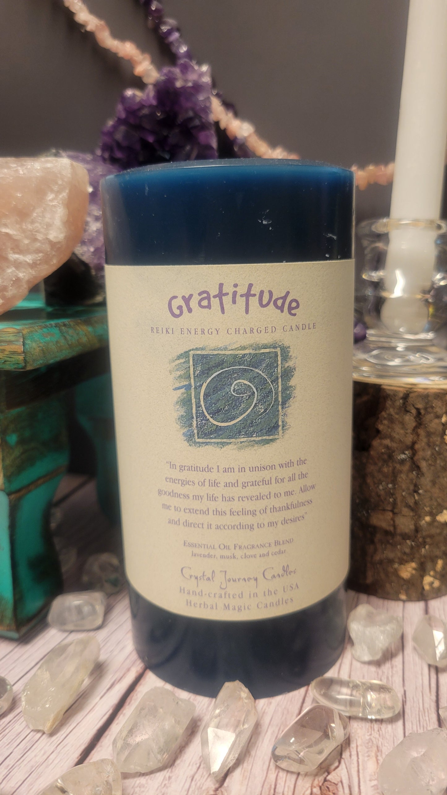 Gratitude Crystal Journey Pillar 3x6