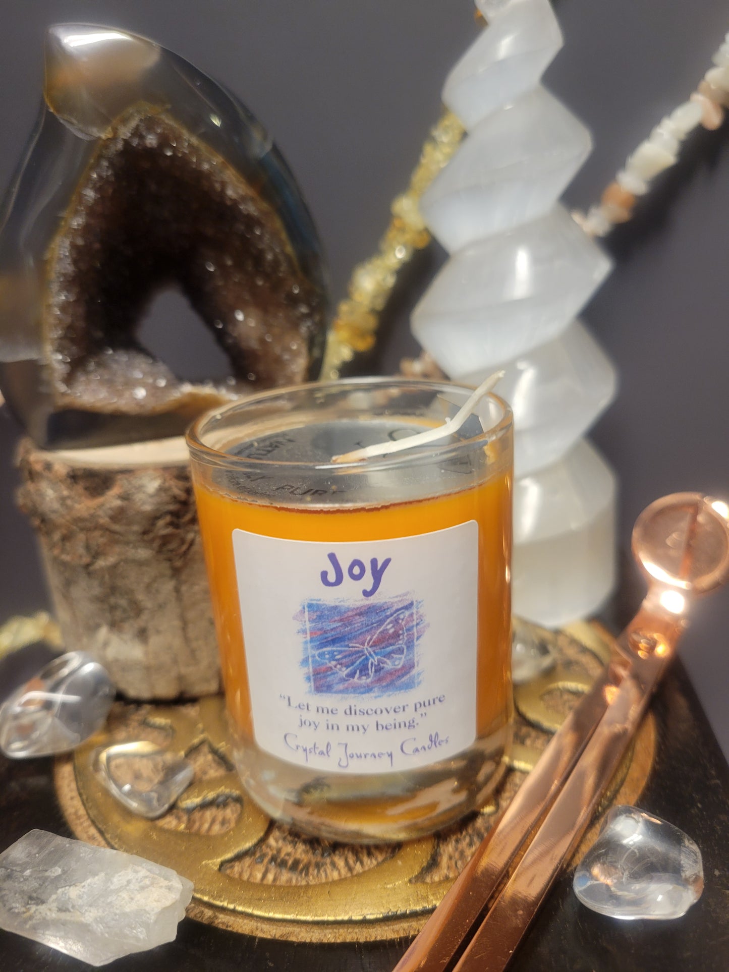 Joy Crystal Journey Glass Votive