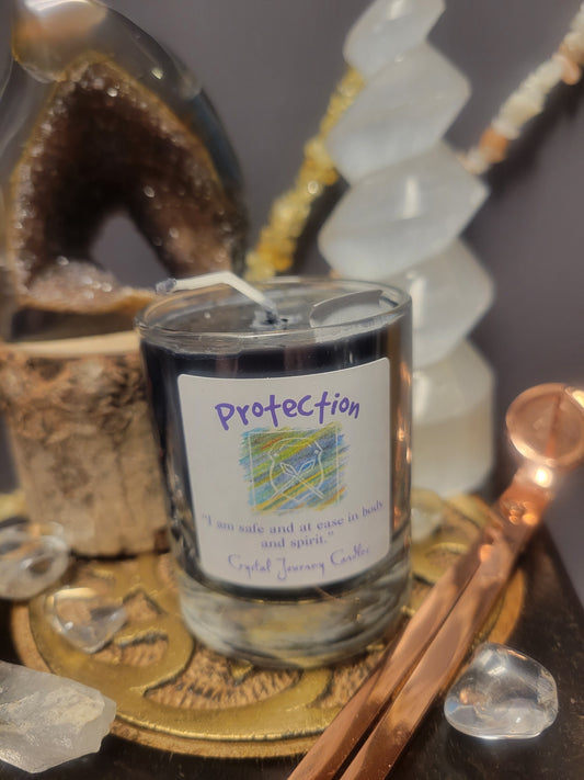 Protection Crystal Journey Glass Votive