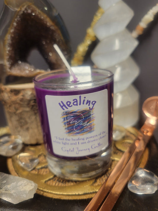 Healing Crystal Journey Glass Votive