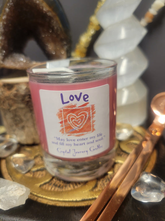 Love Crystal Journey Glass Votive