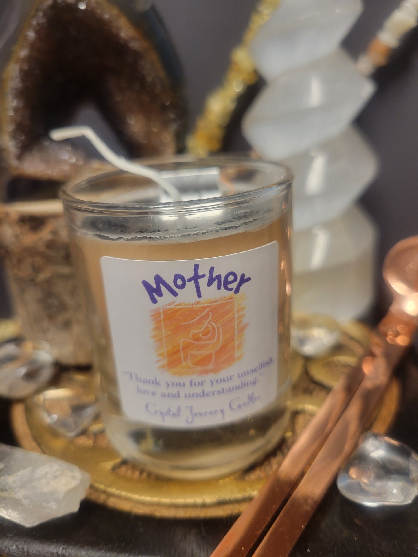 Mother Crystal Journey Glass Votive