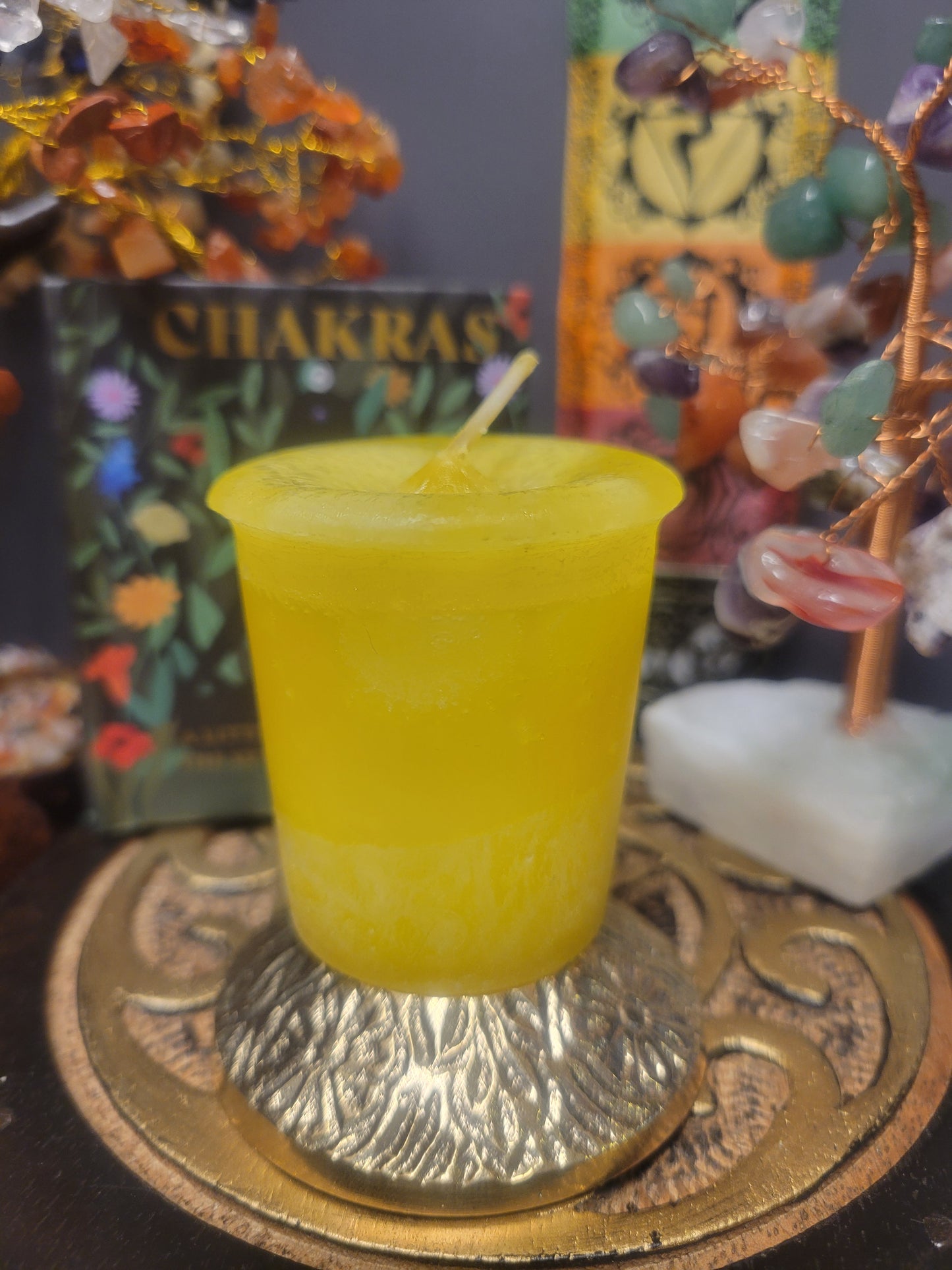 Solar Plexus Chakra Crystal Journey Votive