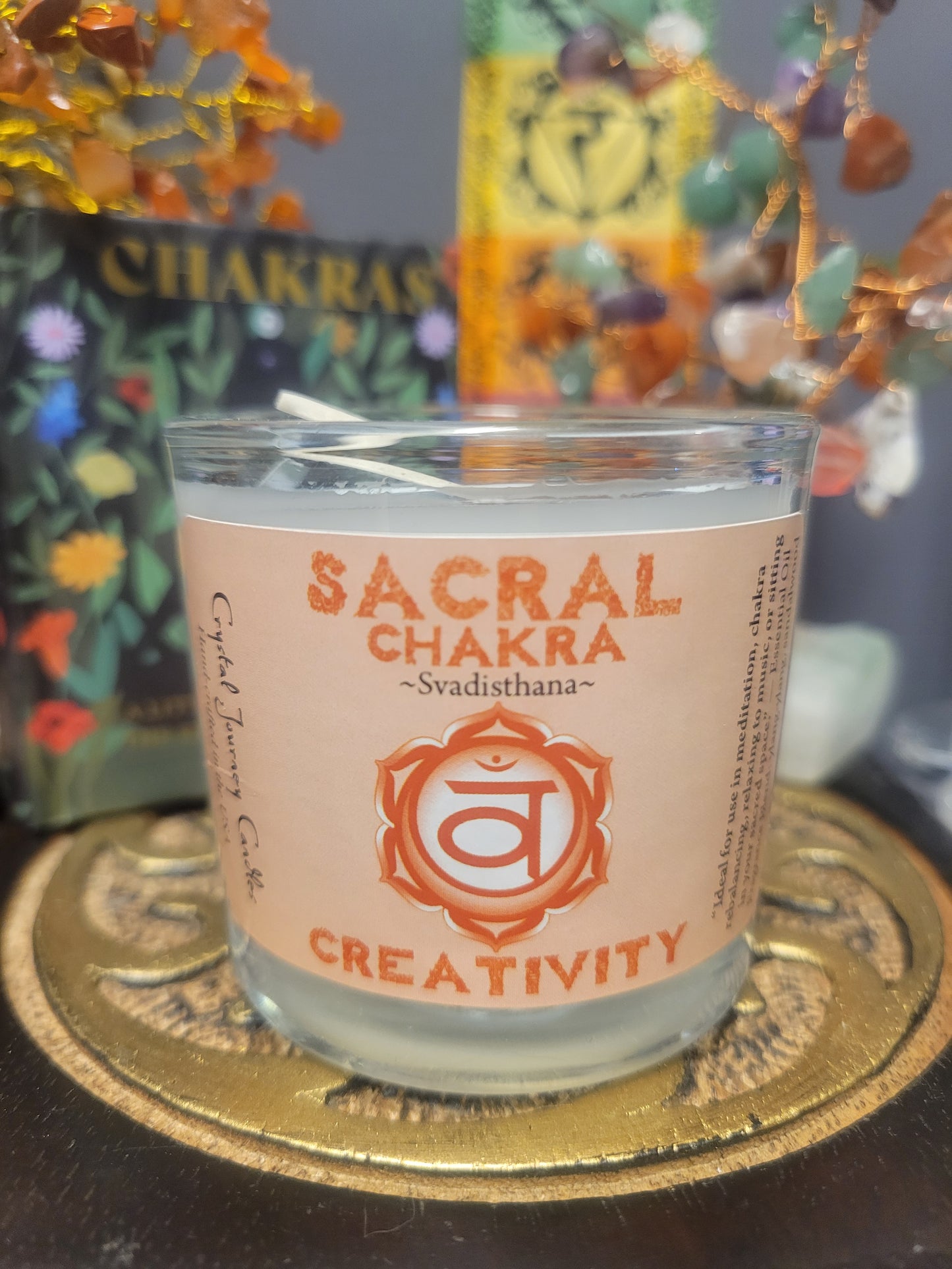 Sacral Chakra Crystal Journey Glass Votive