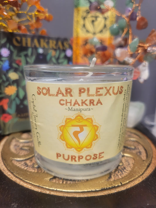 Solar Plexus Chakra Crystal Journey Glass Votive