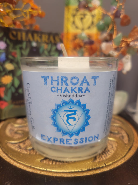 Throat Chakra Crystal Journey Glass Votive