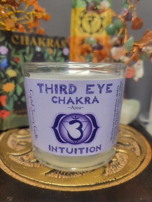 Third Eye Chakra Crystal Journey Glass Votive