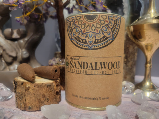 Sandalwood Backflow Goloka Incense Cones