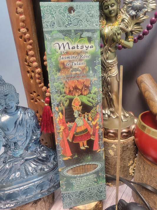 Matsya - Jasmine, Rose & Tulasi Prabhuji's Gifts Incense