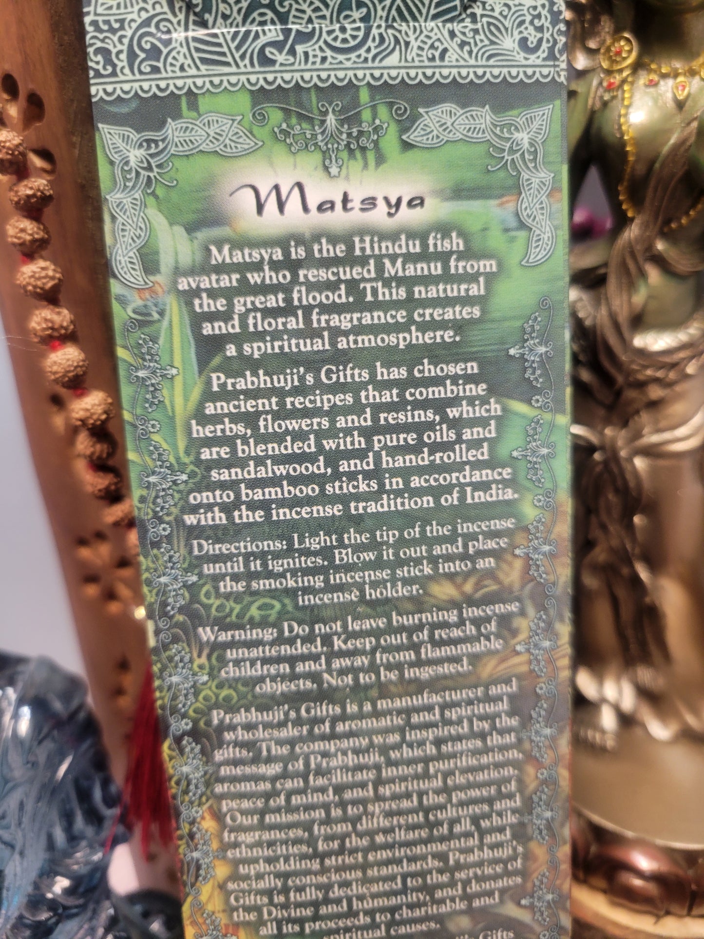 Matsya - Jasmine, Rose & Tulasi Prabhuji's Gifts Incense