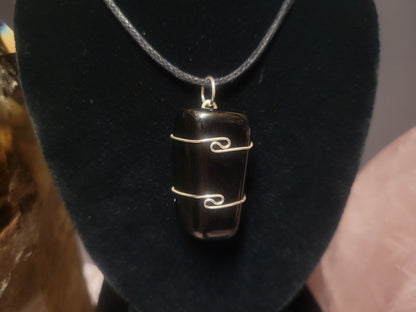 Black Obsidian Heaven & Earth Pendant