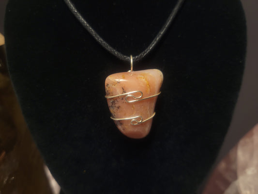 Andean Pink Opal Heaven & Earth Pendant