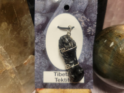 Tibetan Tektite Heaven & Earth Pendant