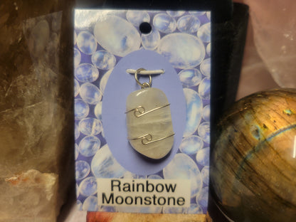 Rainbow Moonstone Heaven & Earth Pendant