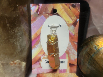 Golden Aura Quartz Heaven & Earth Pendant