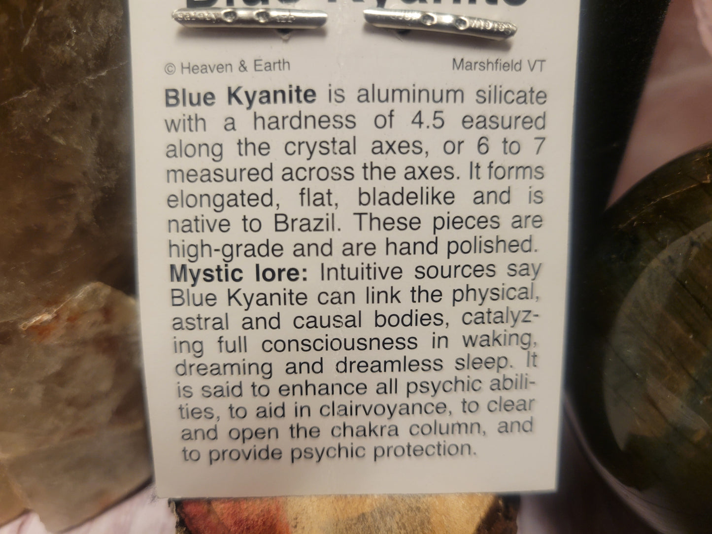 Blue Kyanite (Polished) Heaven & Earth Pendant