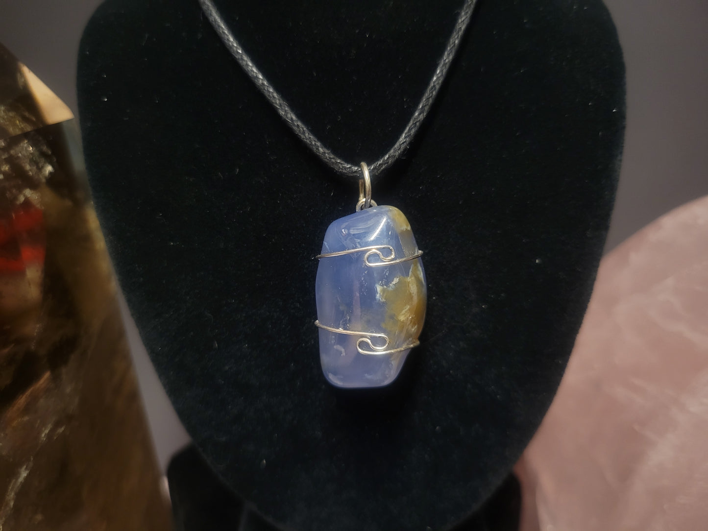 Blue Chalcedony Heaven & Earth Pendant