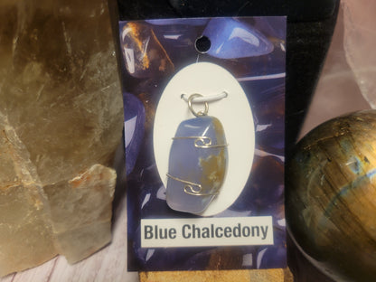 Blue Chalcedony Heaven & Earth Pendant