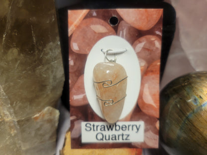 Strawberry Quartz Heaven & Earth Pendant